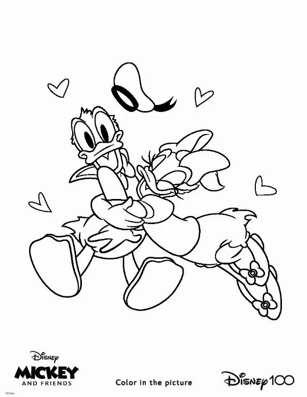 Donald & Daisy Colouring Sheet 2